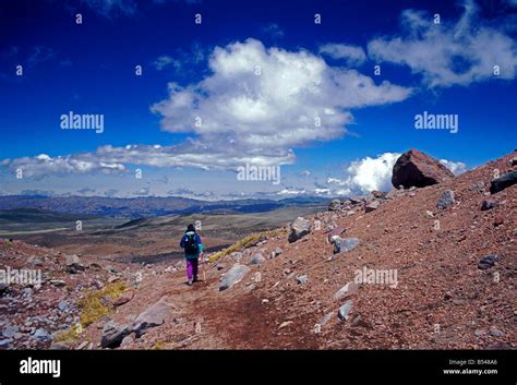 people, hiker, hiking trail, Chimborazo Volcano, Chimborazo National ...