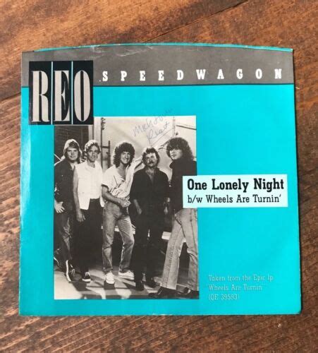 Reo Speedwagon One Lonely Night Epic Rpm Record Sleeve Cover No