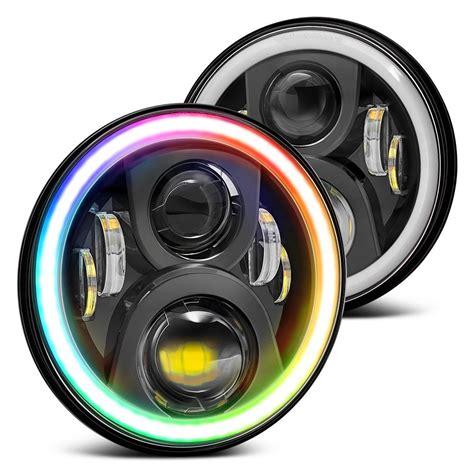 Lumen Mazda Miata MX 5 1990 7 Round Black RGB Halo Projector LED