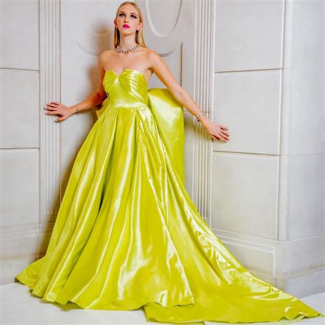 114 98us 20 Off Sweetheart Evening Dresses Bright Yellow Satin Dress