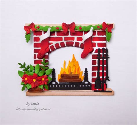 CottageCutz: Christmas fireplace card