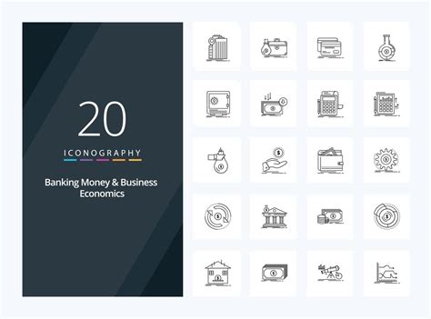 20 Banking Money And Business Economics Outline Icon For Presentation