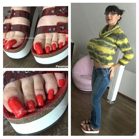 Red Toenails Long Toenails Toe Nails Black Diamond Naked High