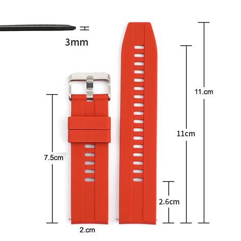 22mm Width Universal GT Sport Silicone Watch Band Strap For Huawei ...