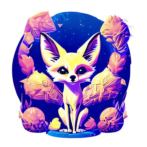 Cute Fennec Fox Crystal Ball Graphic · Creative Fabrica