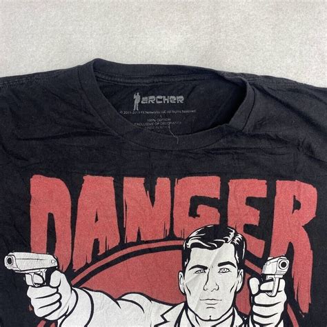 Archer Danger Zone Cartoon Tee Thrifted Vintage Style Size L Ebay