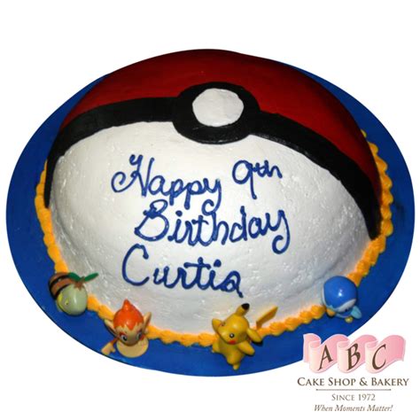 (1414) Pokemon Ball Birthday Cake - ABC Cake Shop & Bakery