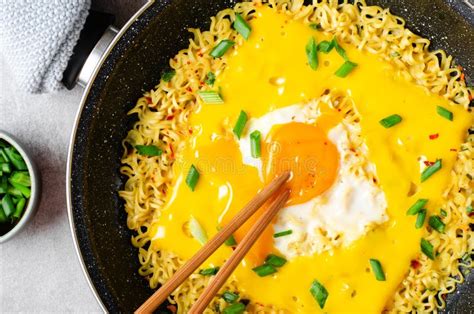 Kujirai Ramen Shin Ramyeon Or Ramyun With Egg Melted Cheese And