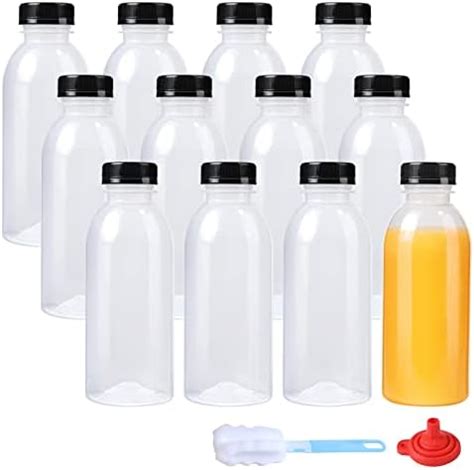 Zmybcpack 12 Pack 16oz PP Heat Resistant Plastic Juice Bottles With