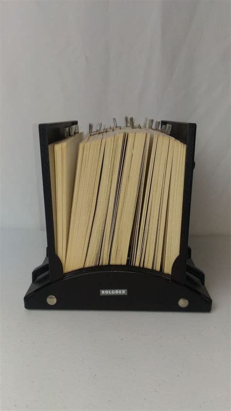 Vintage Steel Rolodex VFile V558 UNUSED CARDS Industrial Heavy Black