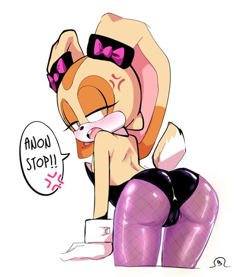 Blaski Cream The Rabbit Sonic Series Angry Artist Logo Ass Bare Shoulders Bent