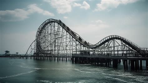 The Roller Coaster On The Coast Background A Roller Coaster That