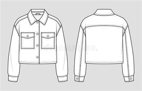 Cropped Jacket Technical Sketch Stock Illustrations 326 Cropped