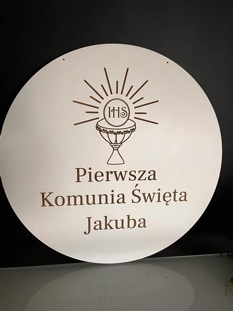 Personalizowany Napis Ko O Pierwsza Komunia Wi Ta Ihs Tablica