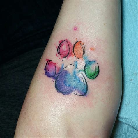 Watercolor Paw Print Tattoo Designs, Ideas and Meaning - Tattoos For You