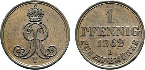 Braunschweig Calenberg Hannover Cu Pfennig B Georg V