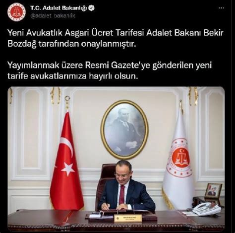 Adalet Bakanl Yeni Avukatl K Asgari Cret Tarifesi Onayland