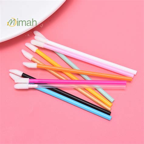 Mimah Pcs Disposable Lip Brush Cosmetic Lip Gloss Wands Applicator