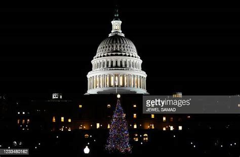 90 Capitol Christmas Tree Lit By House Speaker Nancy Pelosi Stock