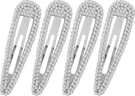 Amazon Pieces Inch Rhinestone Snap Hair Clips Hair Barrettes