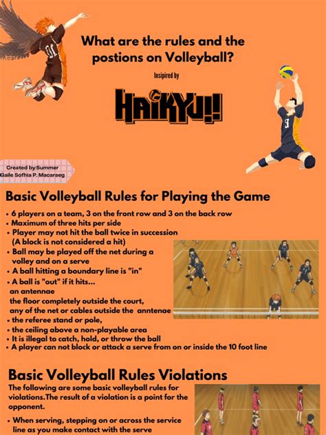 What Are The Rules and The Postions On Volleyball | PDF | Volleyball ...