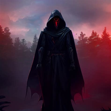 Character Designblack Hooded Demon Hunter With A Cape Midjourney