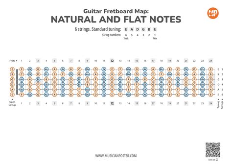 Guitar Printable Fretboard Map With All Notes