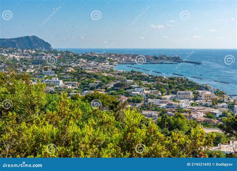 Panorama View of Italian City Forio at Ischia Island Stock Photo ...