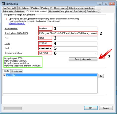 EasyUploader wprowadzanie danych dostępowych pomoc integratory pl