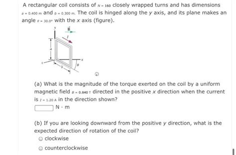 Solved A Rectangular Coil Consists Of N Closely Chegg