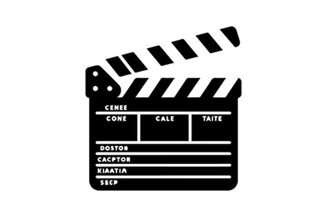 Cinema Clapperboard Opened Movie Film Clap Board Icon Set Vector