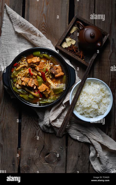 Cassoulet Chicken Rice Stock Photo Alamy