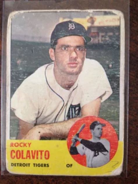 1963 Topps 240 Rocky Colavito Detroit Tigers Baseball Cards Vintage