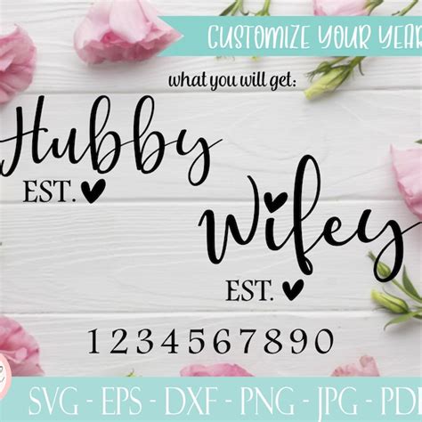 Hubby Wifey Svg Etsy