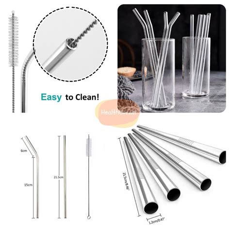 Jual Stainless Steel Straw Silver Sedotan Besi Straw Brush Sedotan Stainless Shopee