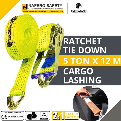 Jual Cargo Lashing Ton X M Gosave Webbing Cargo Belt Ratchet Tie