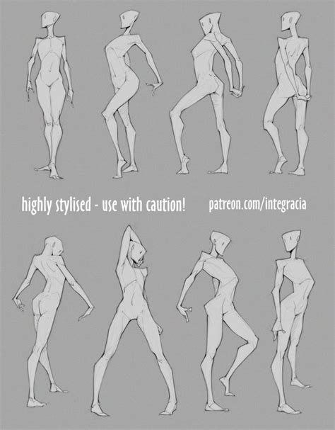 An Animation Character Poses With Different Postures And Body Shapes