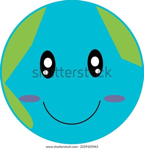 Cartoon Earth Smile Cute Face Vector Stock Vector (Royalty Free ...