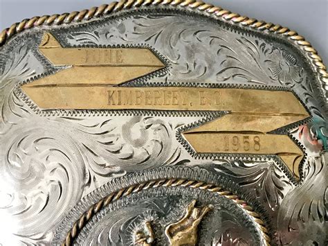 Large Vintage S Rodeo Belt Buckle Bull Riding Cowboy Etsy