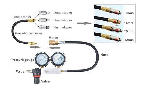 Prokomon Cylinder Leak Down Tester Kit Professional Dual Pressure