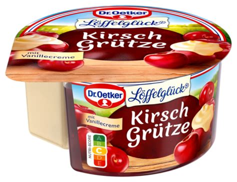 Löffelglück Kirsch Grütze mit Vanille Creme Löffelglück Fruchtgrütze