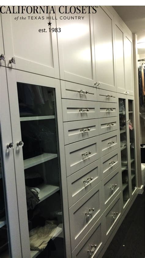 Custom White Wardrobe Was Designed With Shaker Doordrawer Fronts Clear Glass Inserts And Chic