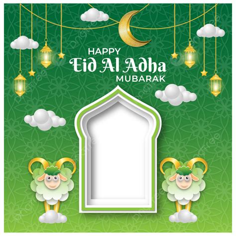 Cart O De Sauda O Twibbon Eid Al Adha Desenhos De Ovelhas E