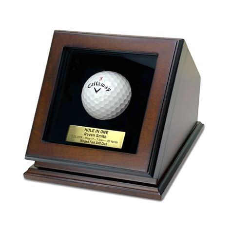 Golf Ball Display Case Hole in One Box Custom Plaque Engraving Wood With Glass Lid Gift - Etsy ...