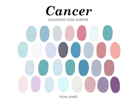 Cancer Procreate Color Palette Zodiac Color Palette Hex Code Ipad