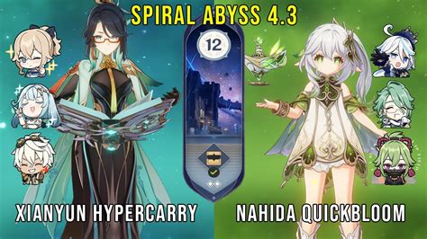 C0 Xianyun Hypercarry And C0 Nahida Quickbloom Genshin Impact Abyss 4