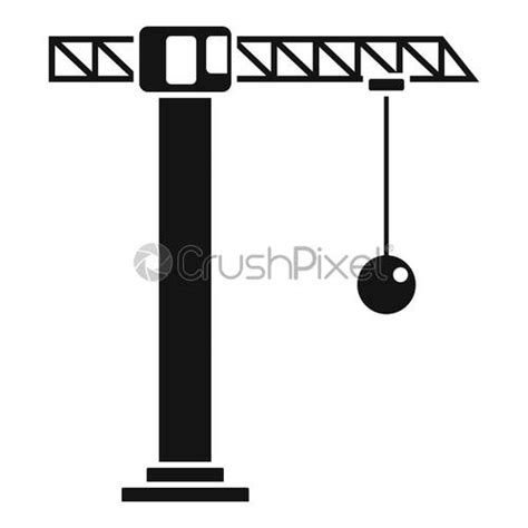 Demolition Crane Icon Simple Style Stock Vector Crushpixel