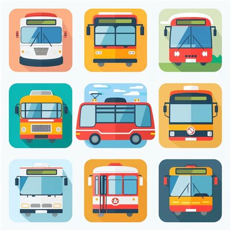 bus icon set pictures