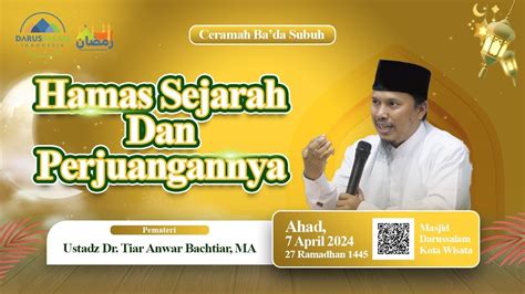 HAMAS SEJARAH DAN PERJUANGANYA USTADZ DR TIAR ANWAR BACHTIAR MA