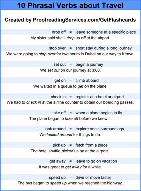 10 Phrasal Verbs About Travel